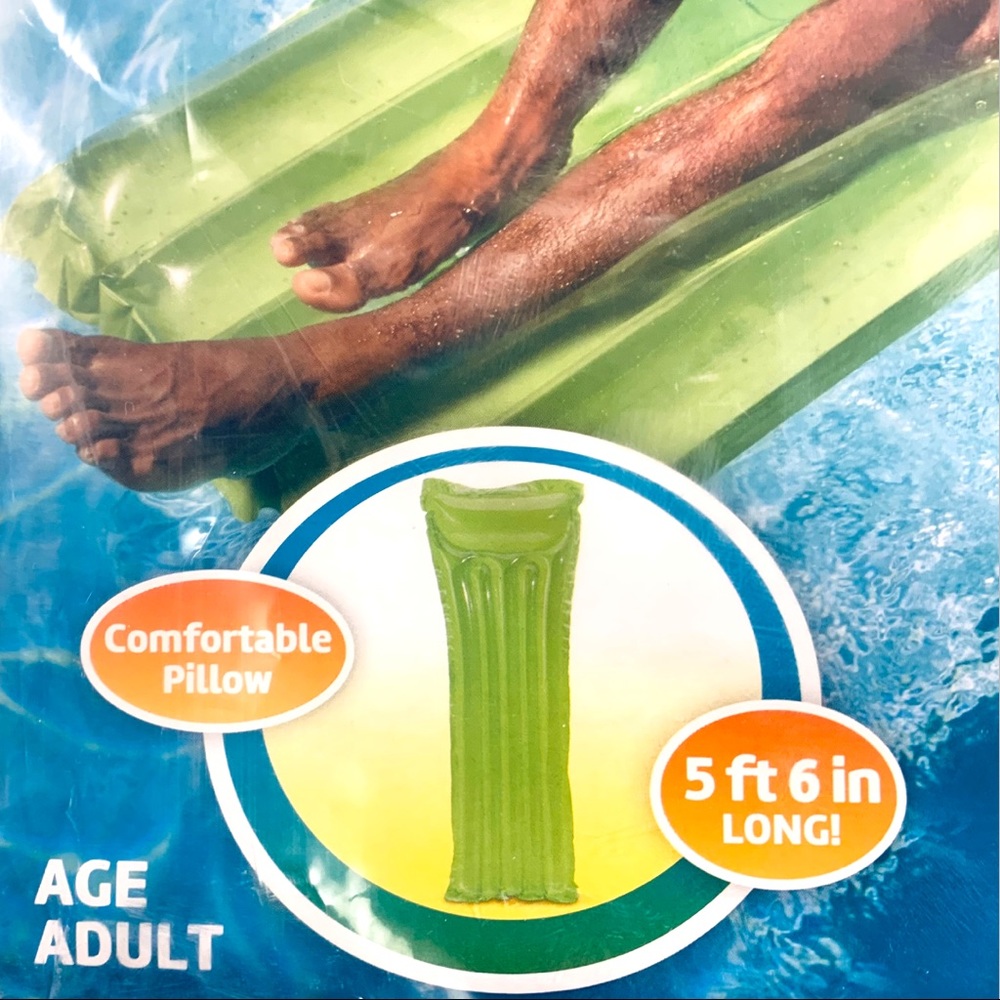 Play Day Transparent Lime Green Inflatable Pool Mat/Swimming Pool Raft. NEW! - Picture 7 of 10